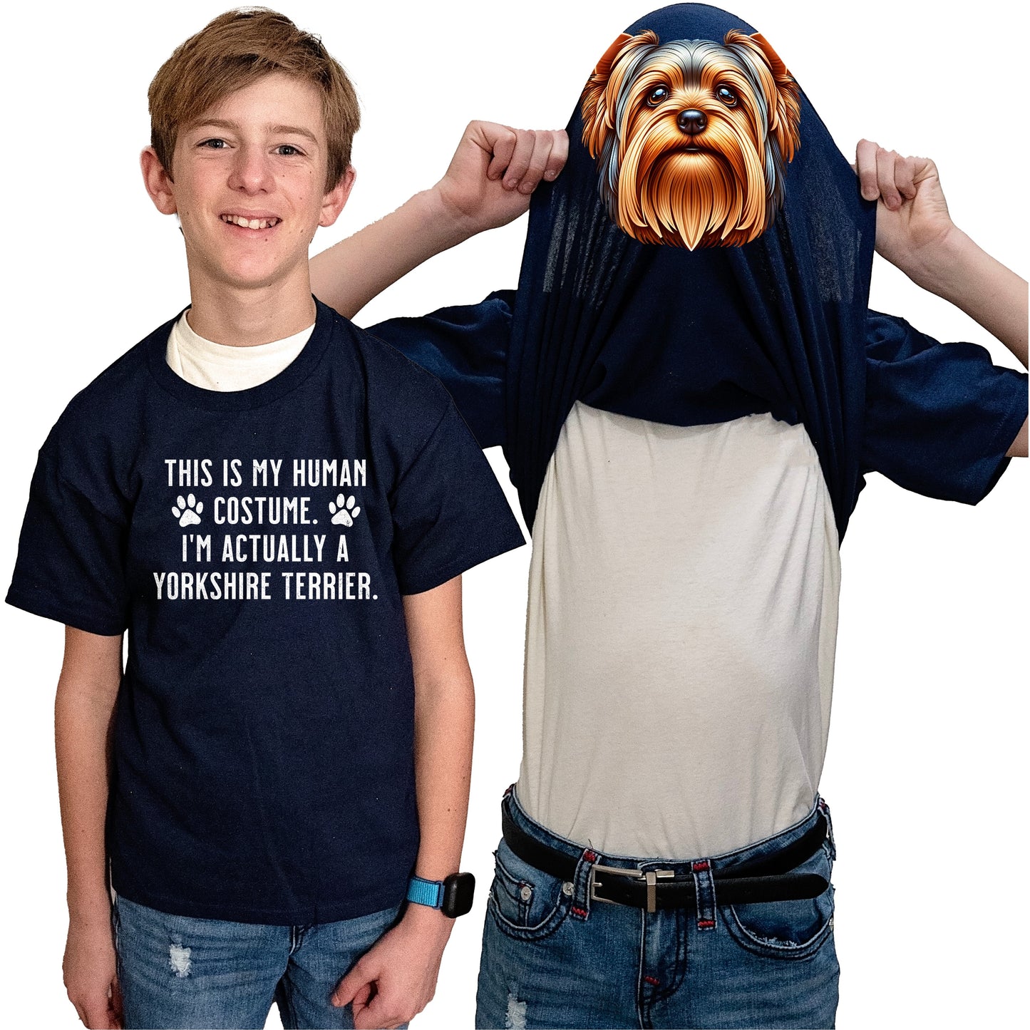 I'm Really A Yorkshire Terrier Flip Shirt - Funny Dog Owner T-Shirt Flip Tee