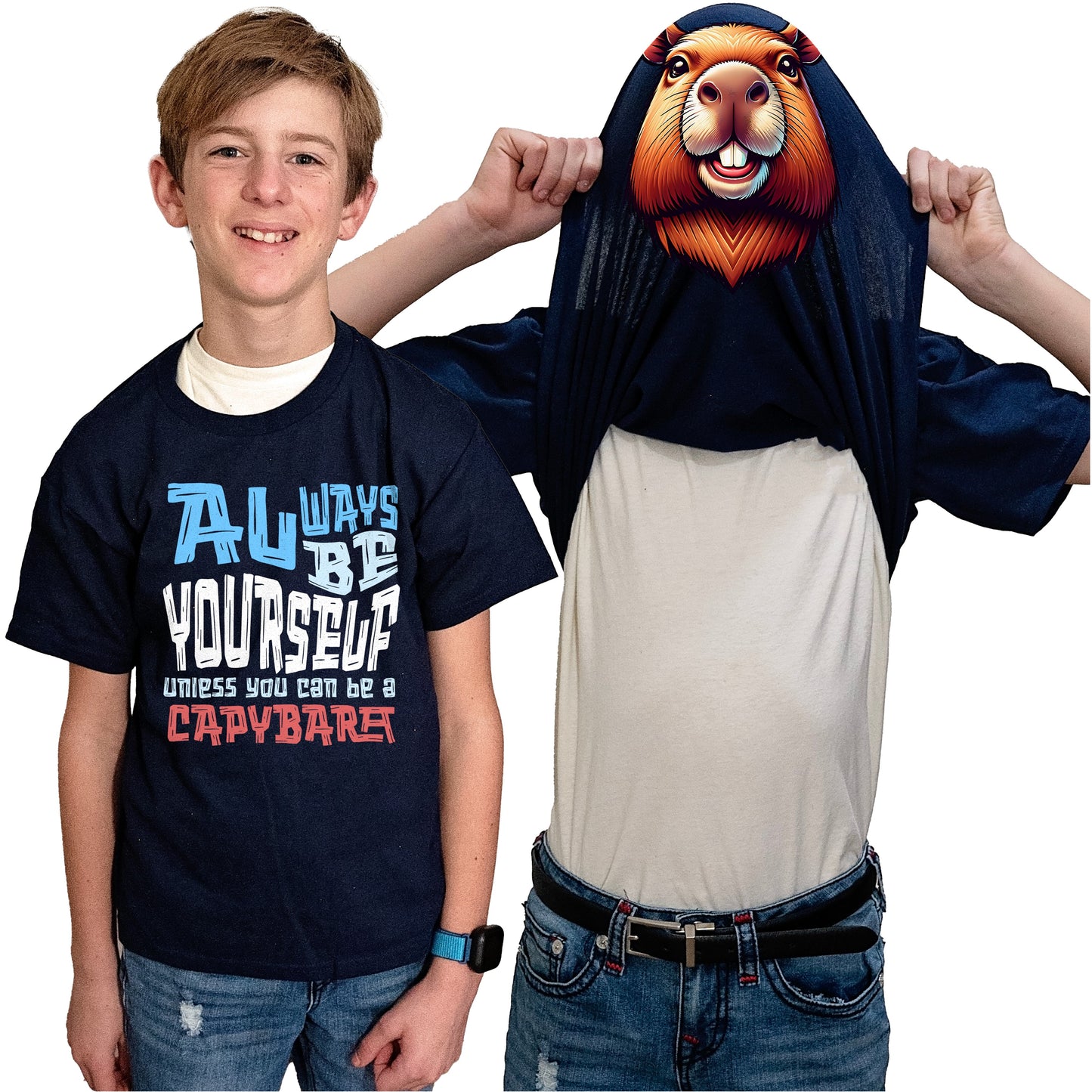Always Be Yourself Unless You Can Be A Capybara Flip Shirt - Funny Capybara Face T-Shirt Flip Tee
