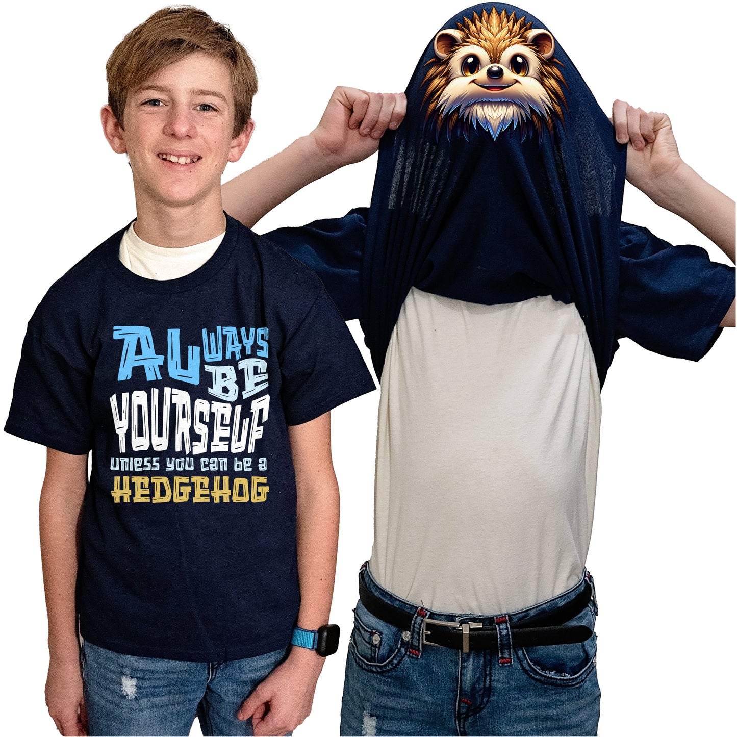 Always Be Yourself Unless You Can Be A Hedgehog Flip Shirt - Funny Animal Face T-Shirt Flip Tee