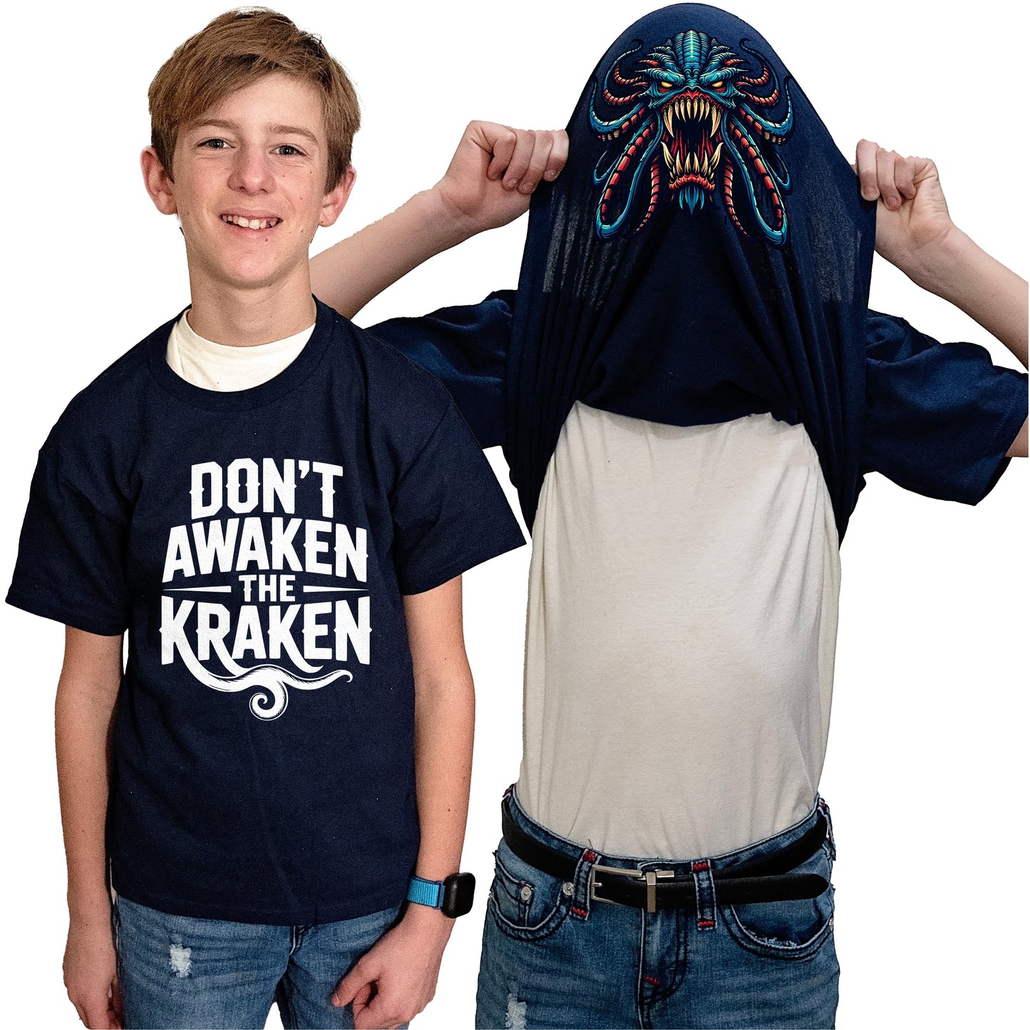 Don't Awaken the Kraken Funny Flip Shirt - Kraken Flip Tee