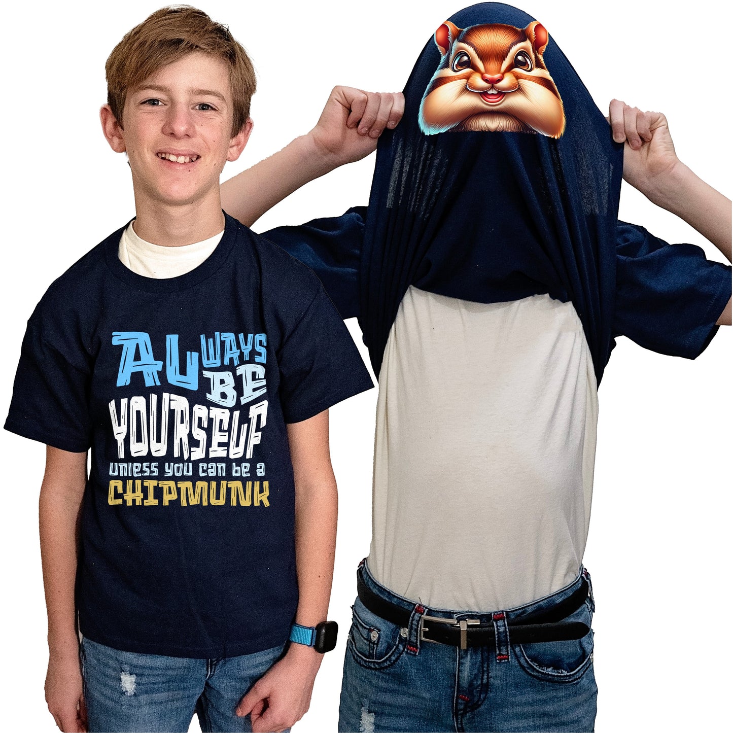 Always Be Yourself Unless You Can Be A Chipmunk Flip Shirt - Funny Chipmunk Face T-Shirt Flip Tee