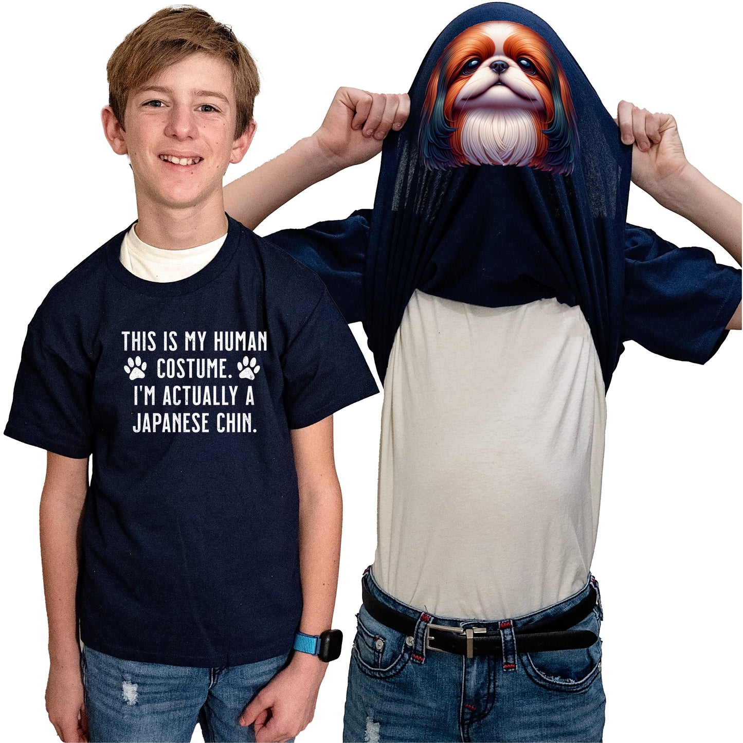 I'm Really A Japanese Chin Flip Shirt - Funny Dog Owner T-Shirt Flip Tee