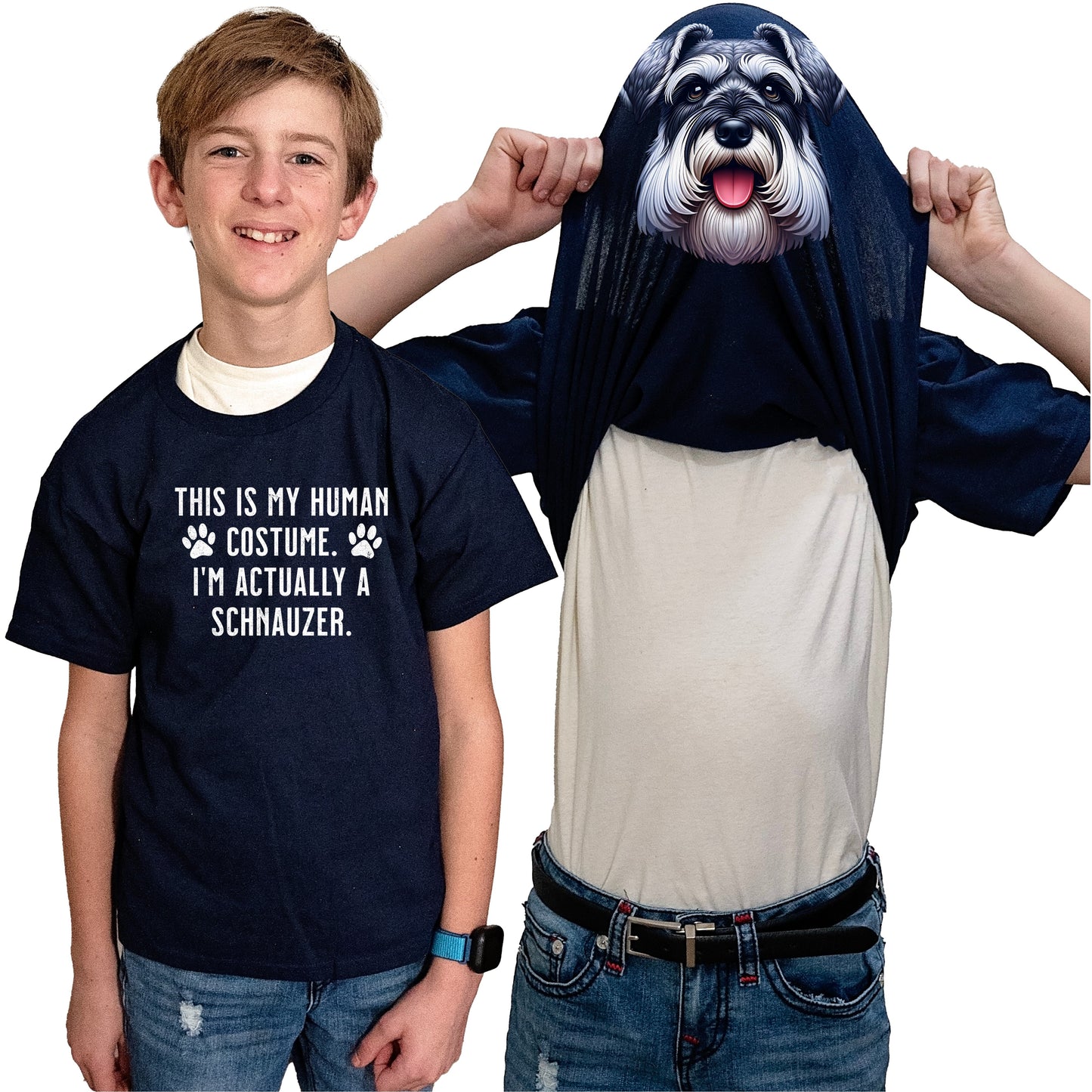 I'm Really A Schnauzer Flip Shirt - Funny Dog Owner T-Shirt Flip Tee