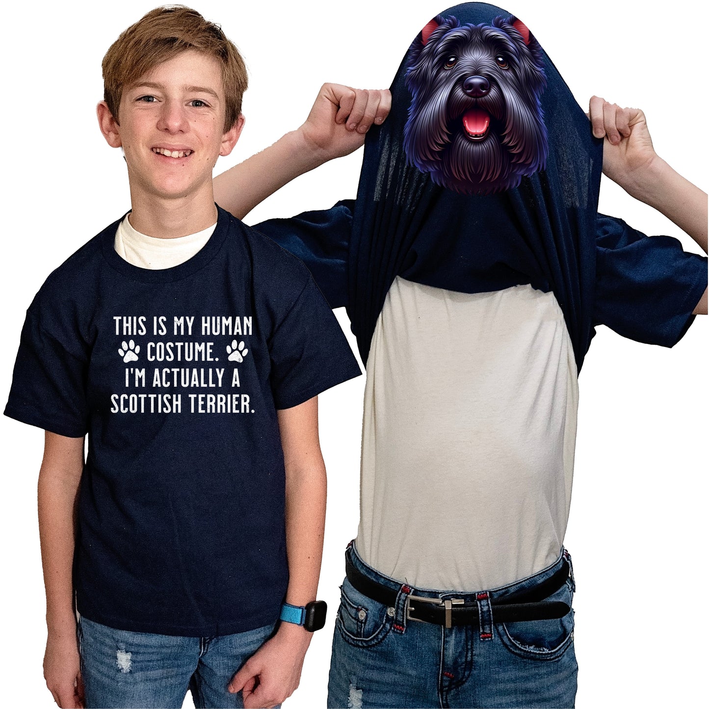 I'm Really A Scottish Terrier Flip Shirt - Funny Dog Owner T-Shirt Flip Tee