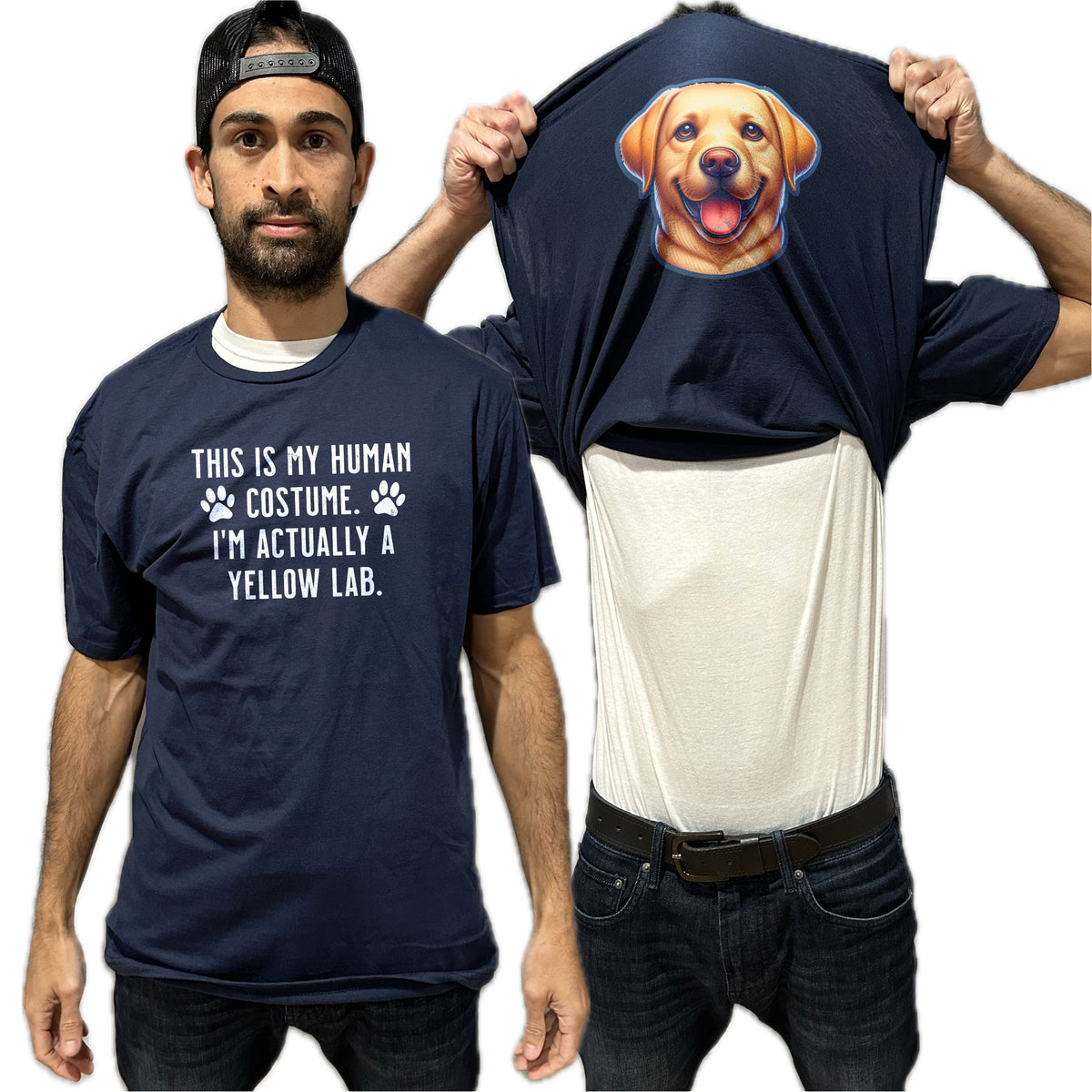 I'm Really A Yellow Lab Flip Shirt - Funny Dog Owner T-Shirt Flip Tee