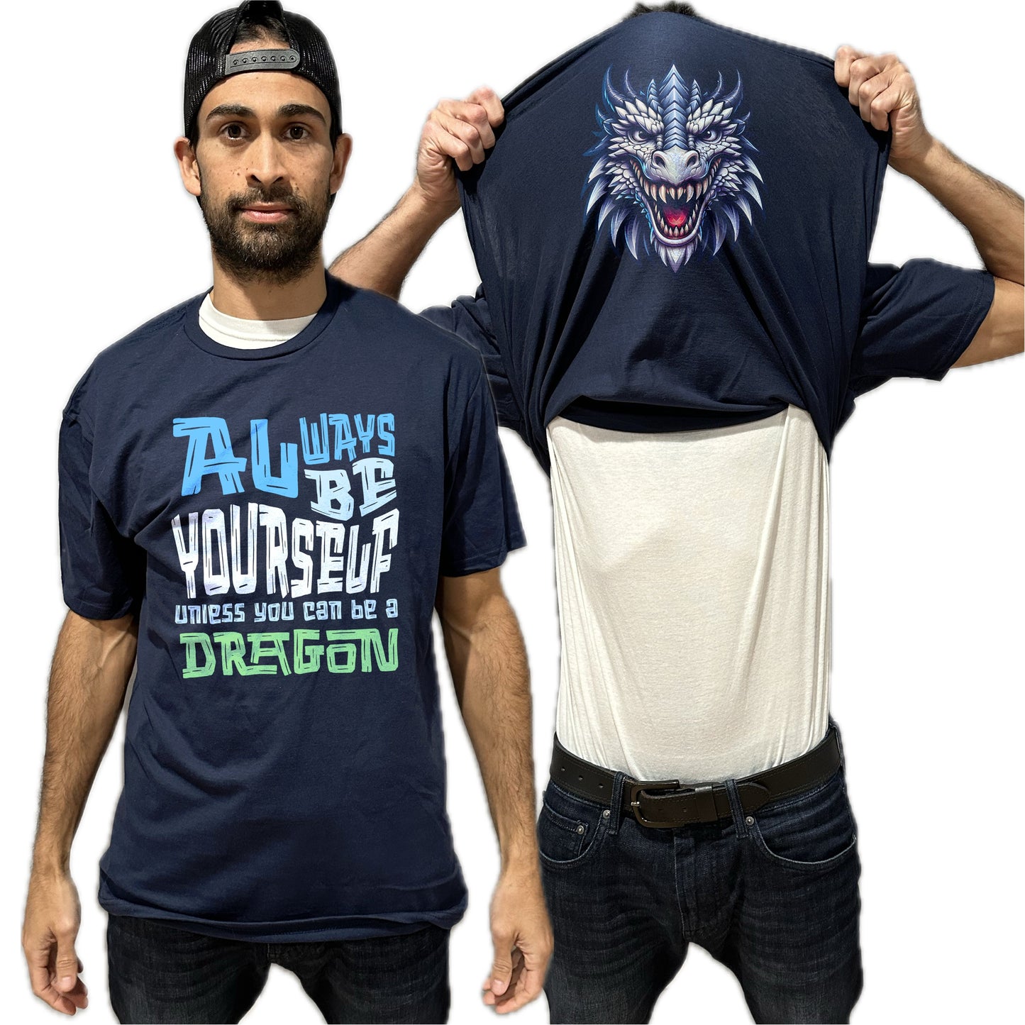 Always Be Yourself Unless You Can Be A Dragon Flip Shirt - Funny Dragon Face T-Shirt Flip Tee