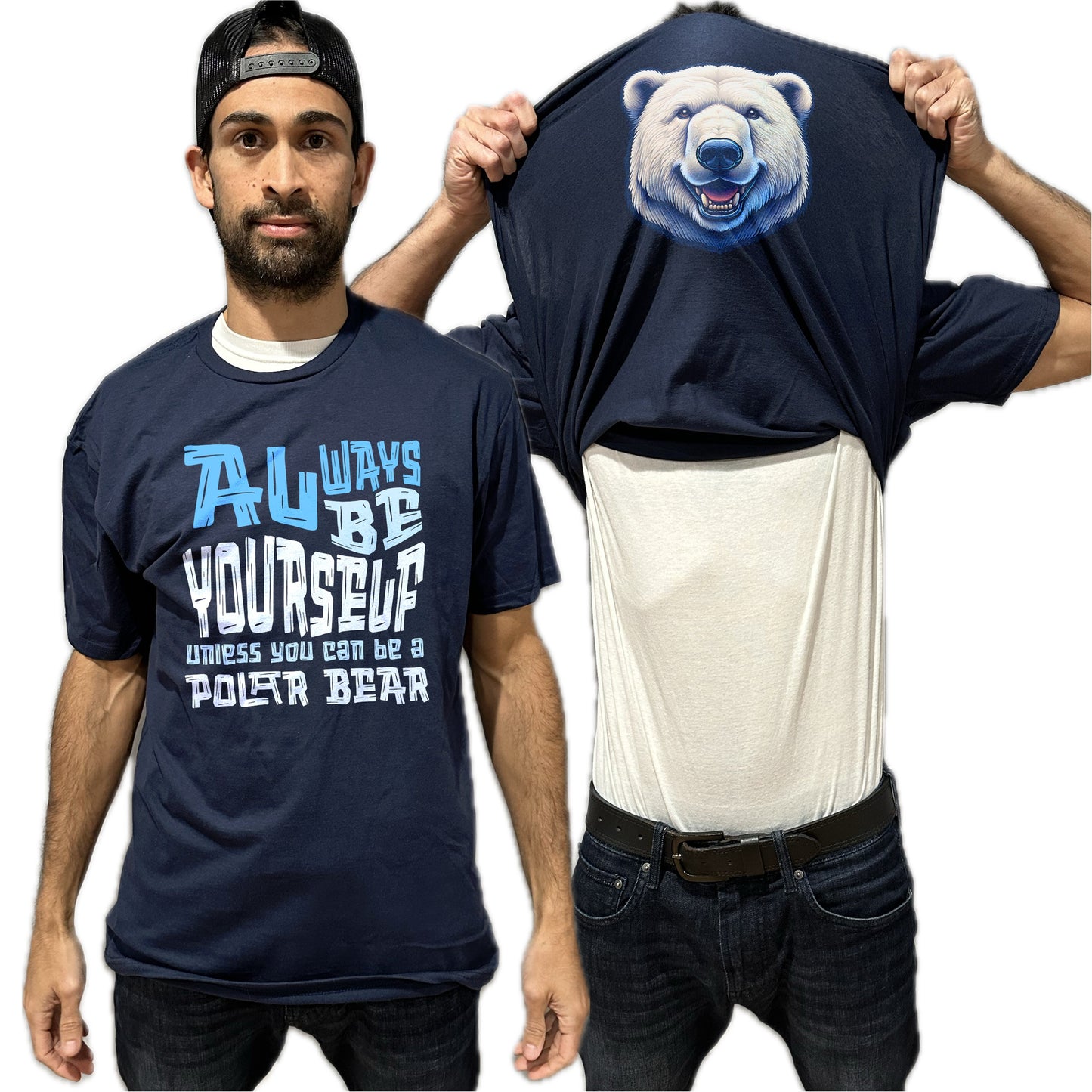 Always Be Yourself Unless You Can Be A Polar Bear Flip Shirt - Funny Animal Face T-Shirt Flip Tee