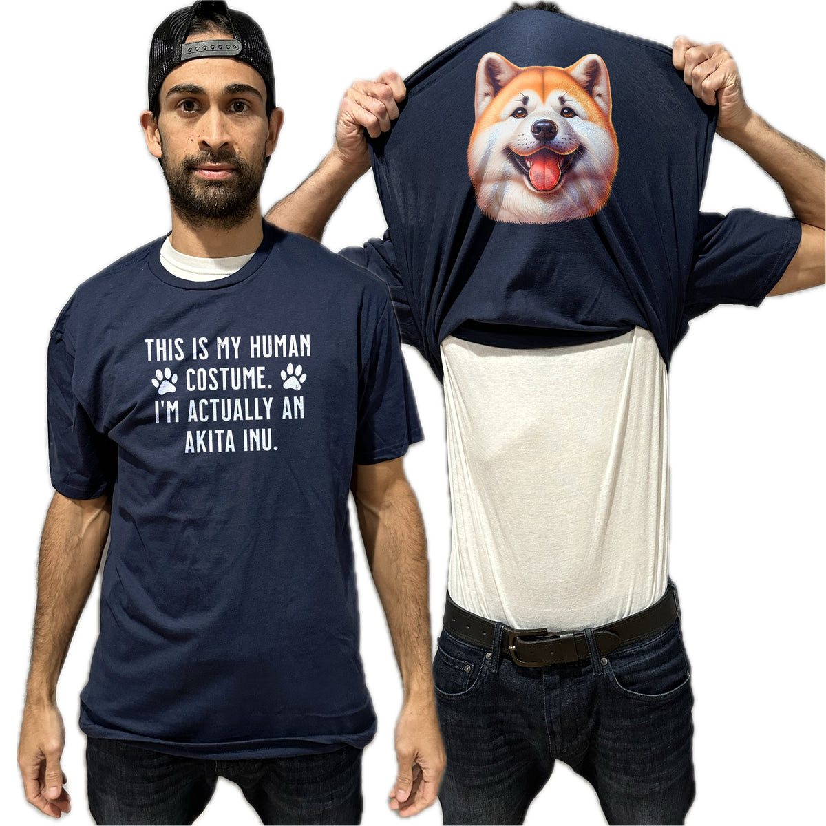 I'm Really An Akita Inu Flip Shirt - Funny Dog Owner T-Shirt Flip Tee