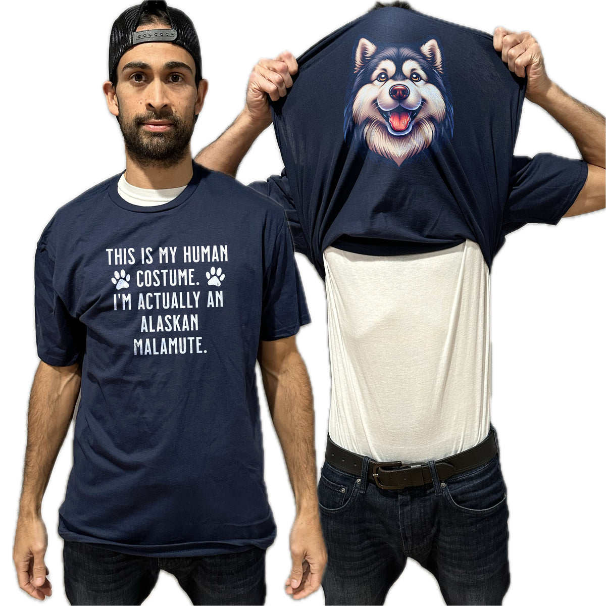 I'm Really An Alaskan Malamute Flip Shirt - Funny Dog Owner T-Shirt Flip Tee