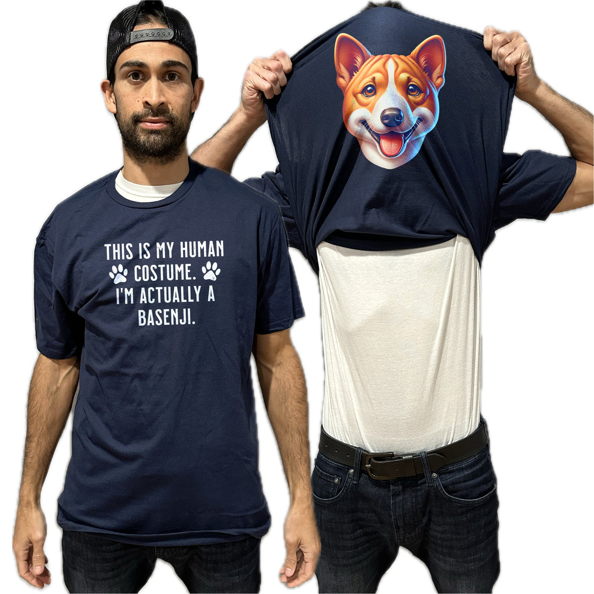 I'm Really A Basenji Flip Shirt - Funny Dog Owner T-Shirt Flip Tee
