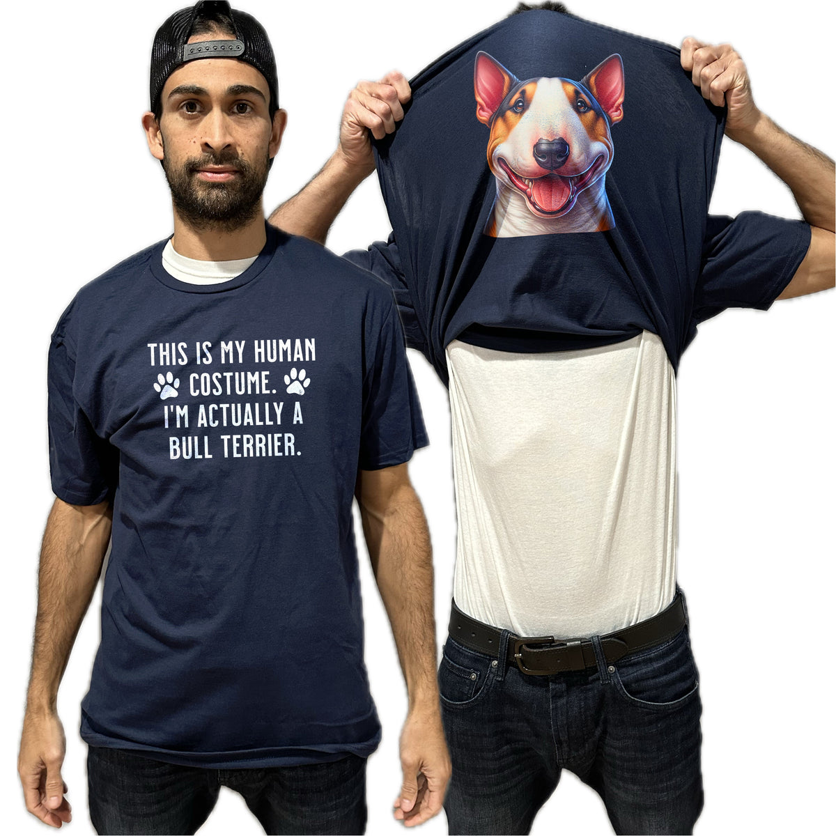 I'm Really A Bull Terrier Flip Shirt - Funny Dog Owner T-Shirt Flip Tee