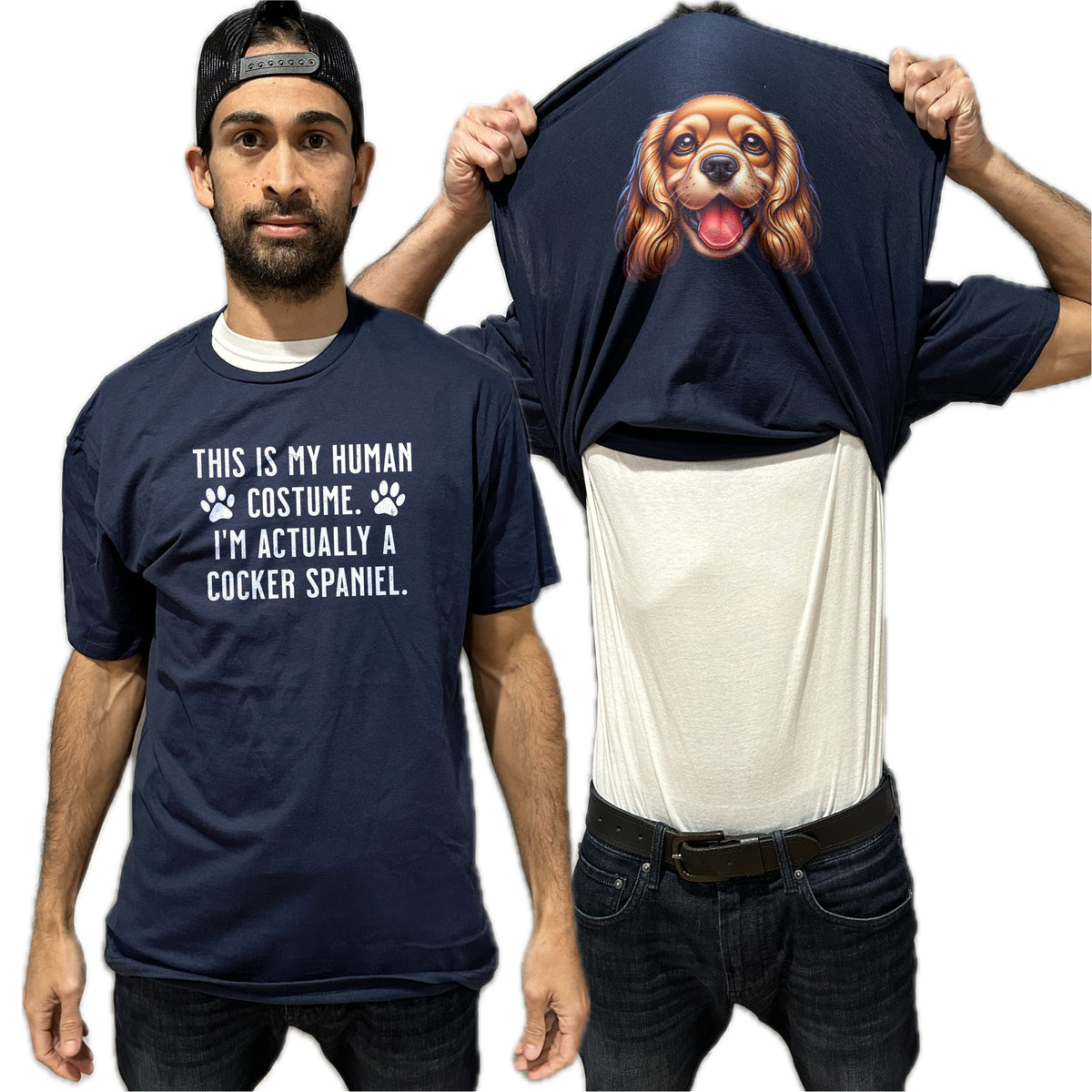 I'm Really A Cocker Spaniel Flip Shirt - Funny Dog Owner T-Shirt Flip Tee