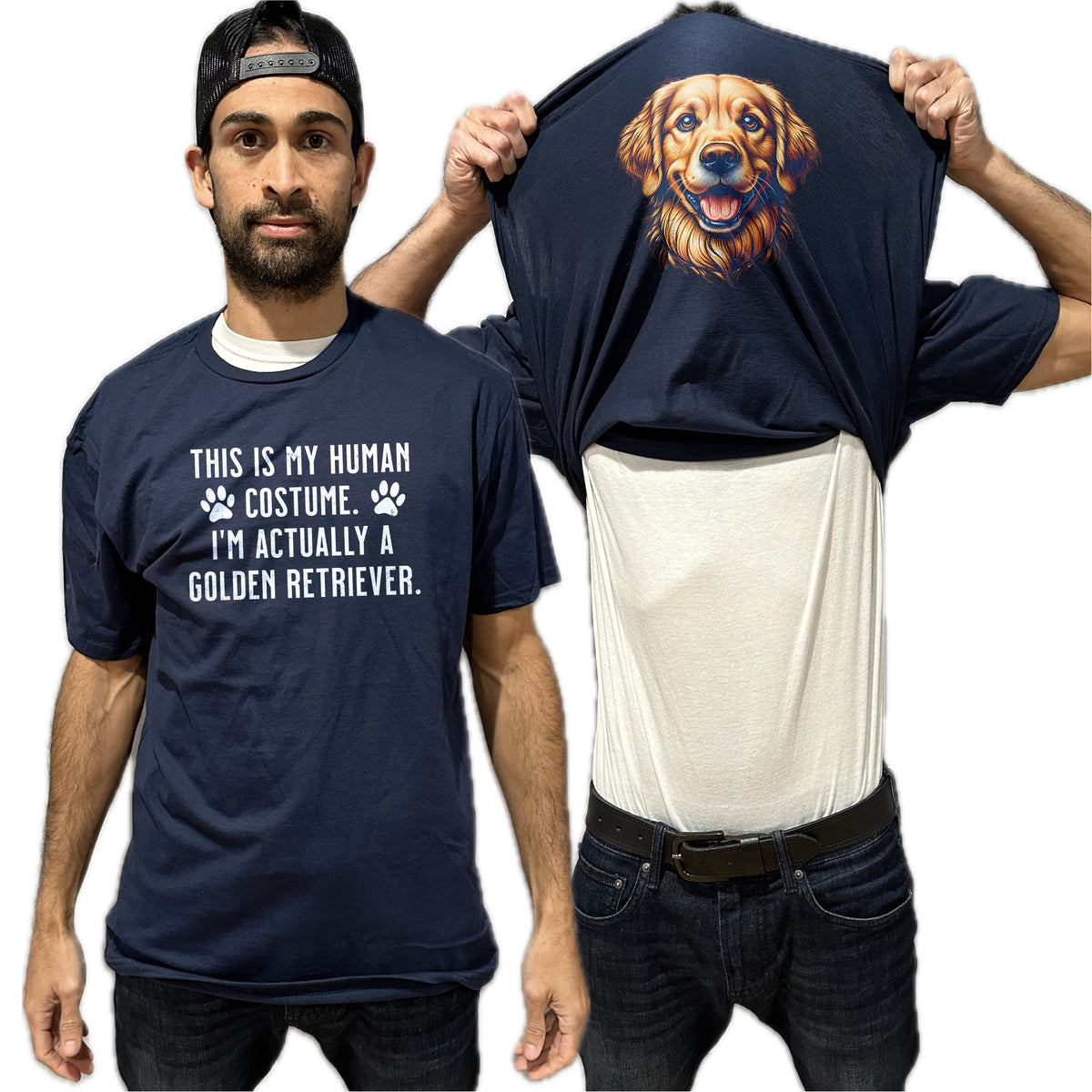 I'm Really A Golden Retriever Flip Shirt - Funny Dog Owner T-Shirt Flip Tee