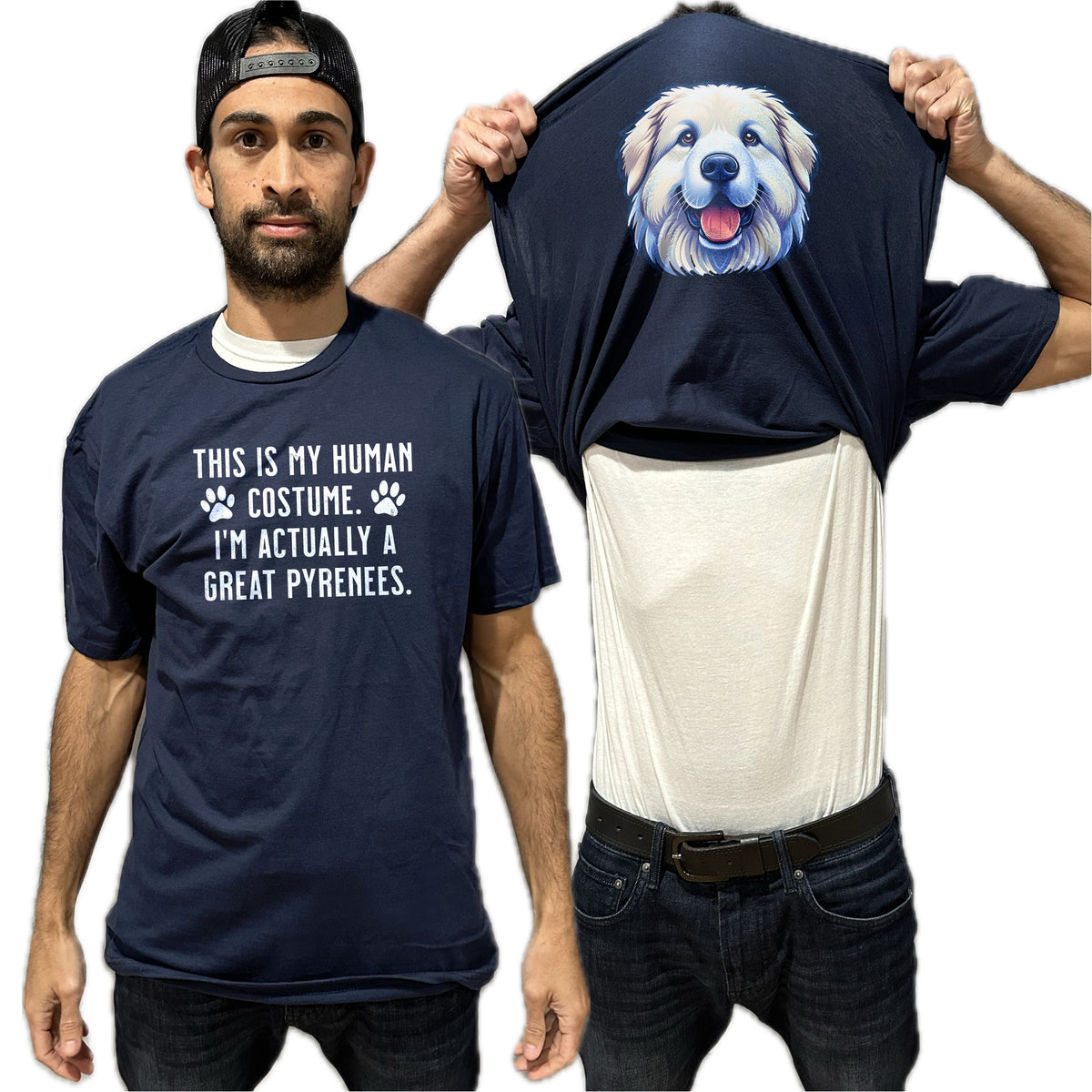 I'm Really A Great Pyrenees Flip Shirt - Funny Dog Owner T-Shirt Flip Tee