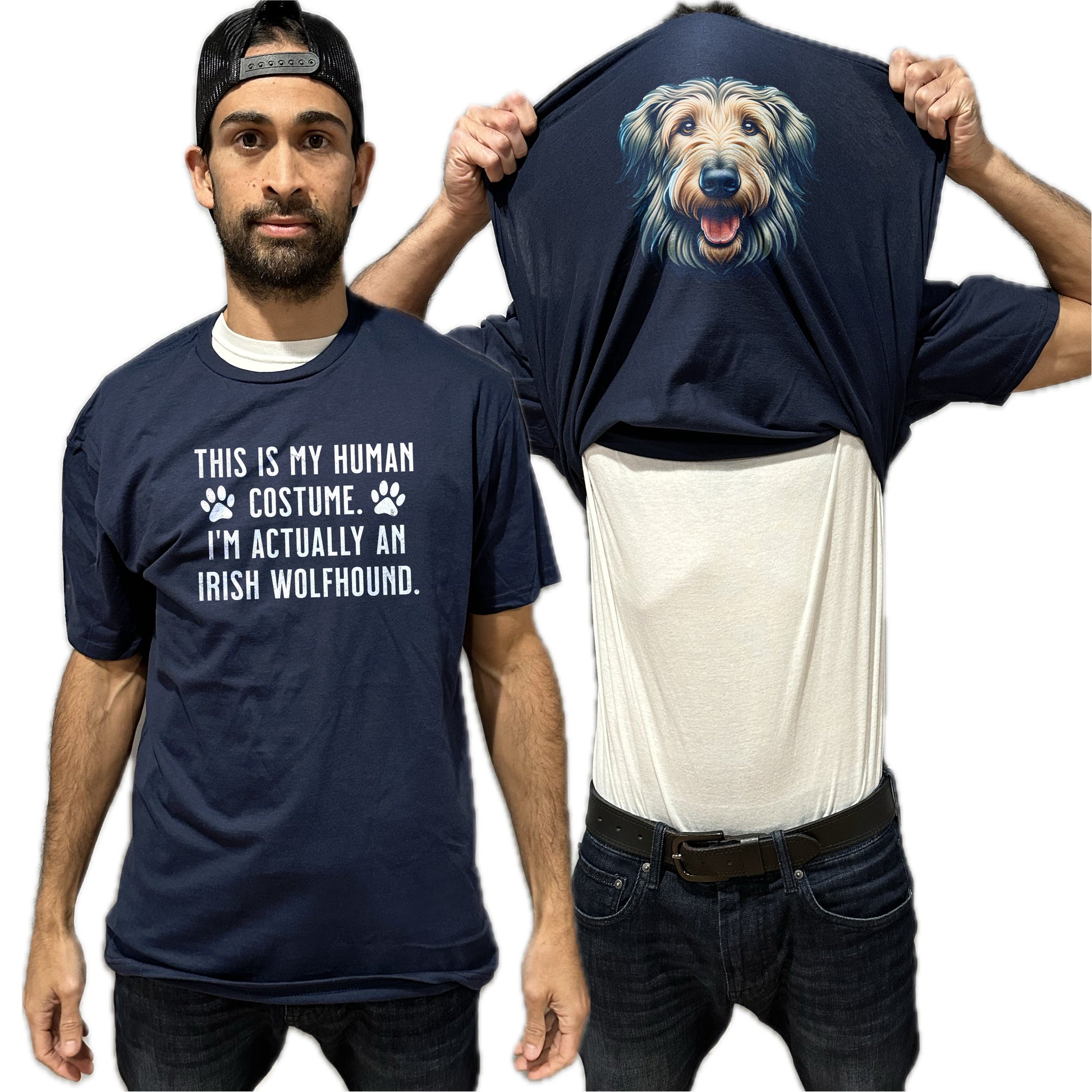 I'm Really An Irish Wolfhound Flip Shirt - Funny Dog Owner T-Shirt Flip Tee