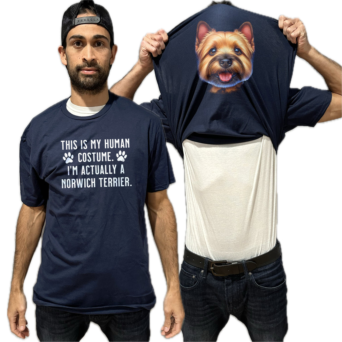 I'm Really A Norwich Terrier Flip Shirt - Funny Dog Owner T-Shirt Flip Tee