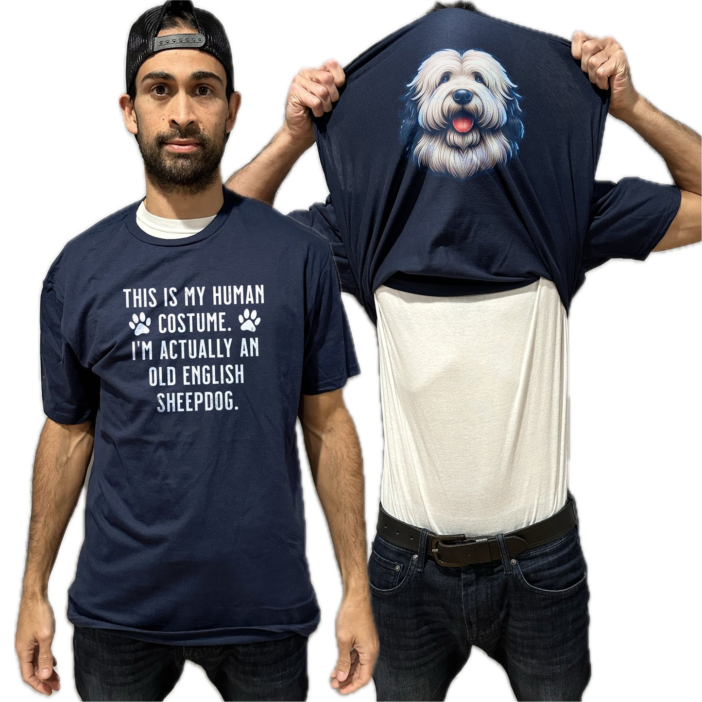 I'm Really An Old English Sheepdog Flip Shirt - Funny Dog Owner T-Shirt Flip Tee
