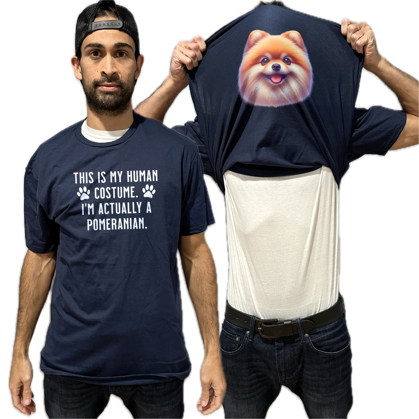 I'm Really A Pomeranian Flip Shirt - Funny Dog Owner T-Shirt Flip Tee