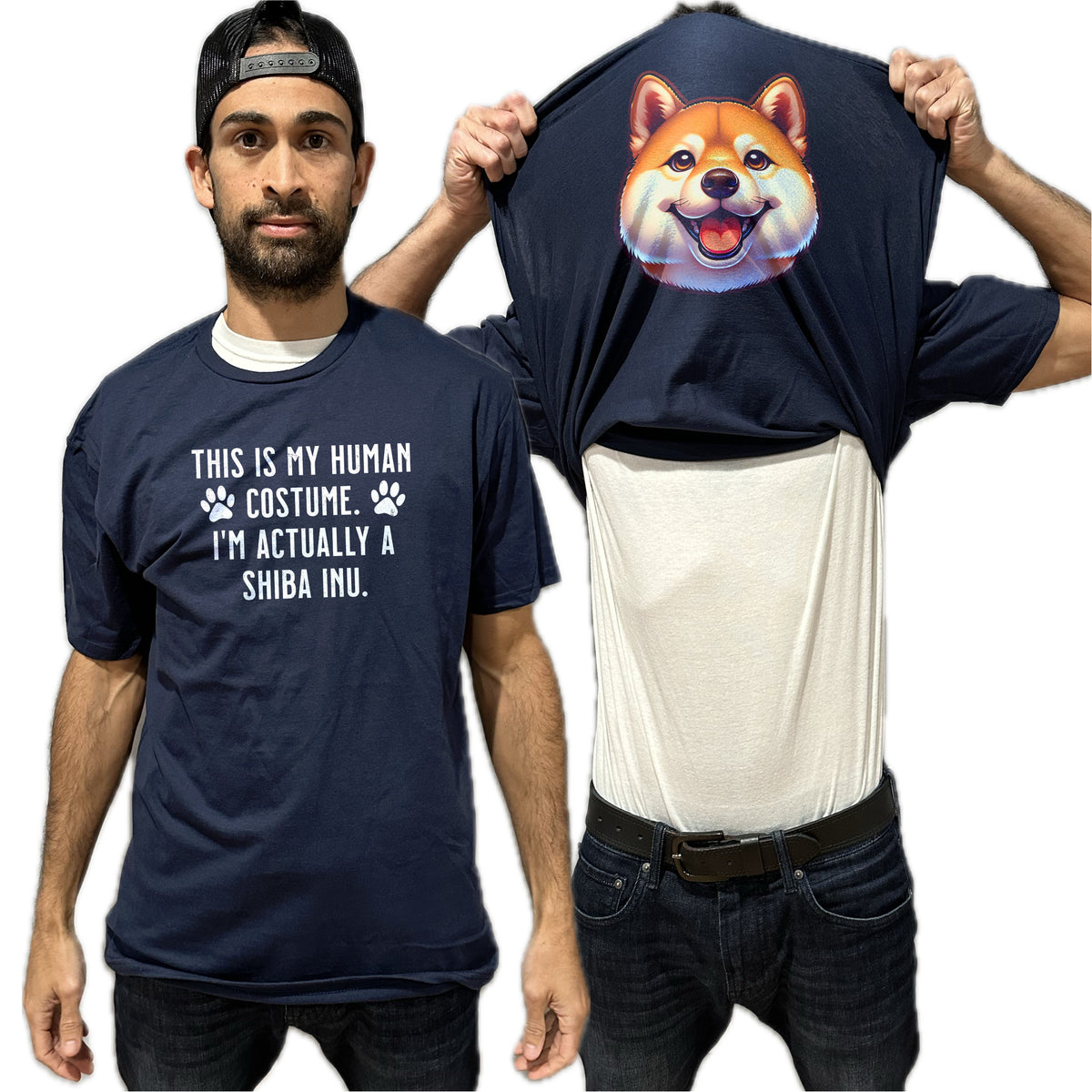 I'm Really A Shiba Inu Flip Shirt - Funny Dog Owner T-Shirt Flip Tee